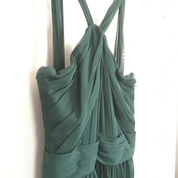 Y Neck Long Mesh Dress, 4, Juniper Green, NWT - Picture 9 of 15